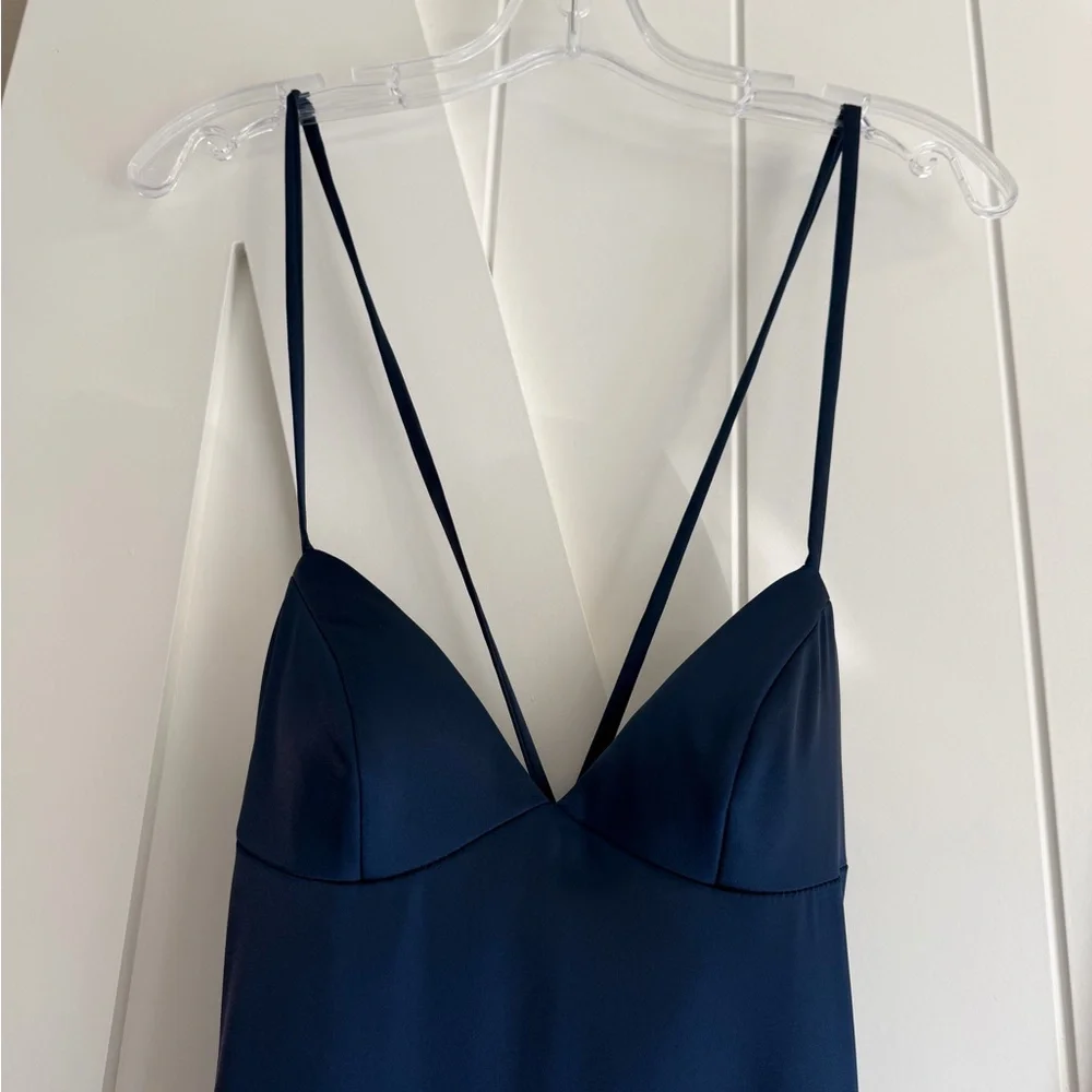 La Femme Navy Blue Prom Dress - Picture 7 of 10